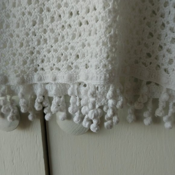 Lilly Pulitzer Long Sleeve Loose Knit Crochet V-neck Sweater White SZ S - Picture 6 of 10